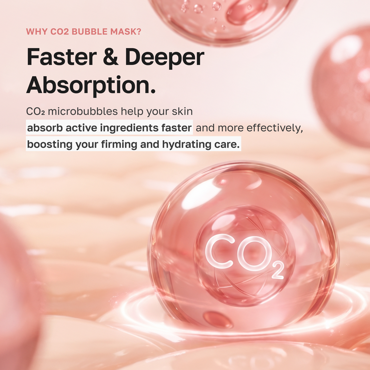 Why a CO2 bubble mask: faster and deeper absorption with CO2 microbubbles