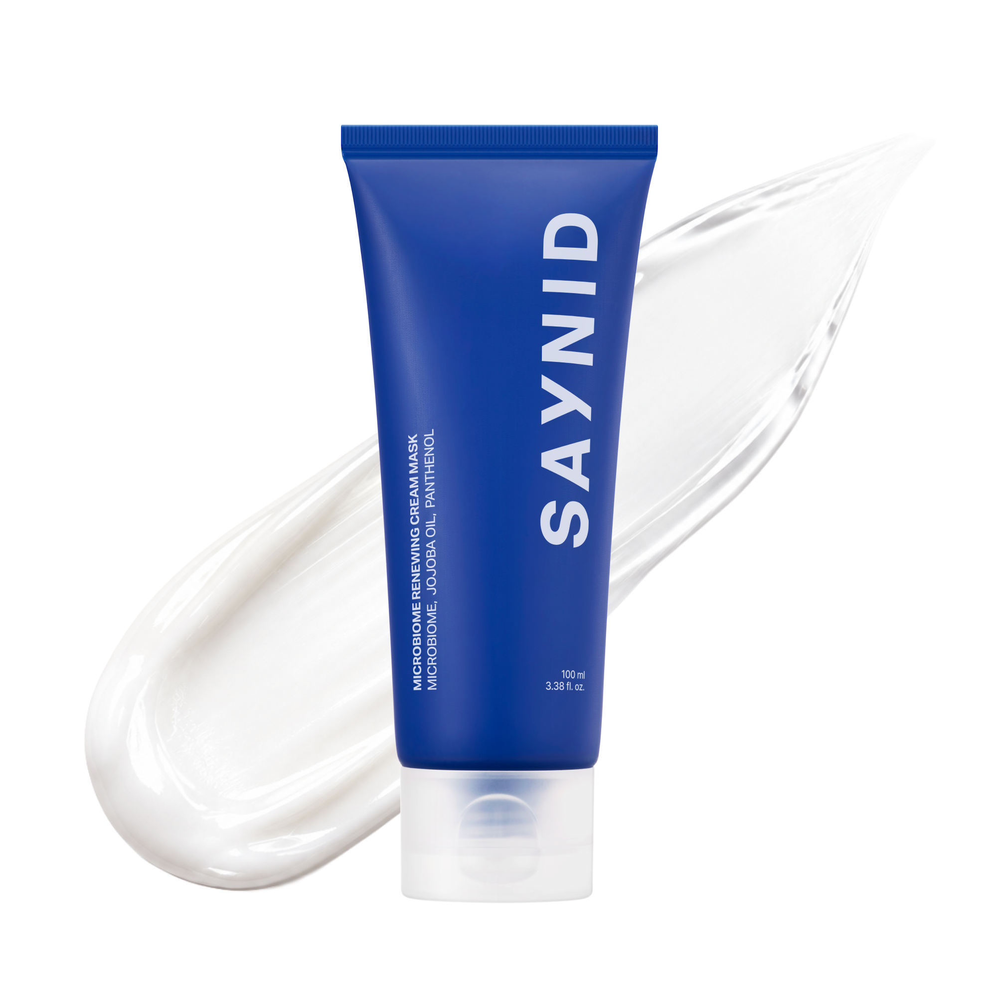 SAYNID Microbiome Renewing Cream Mask tube with cream texture