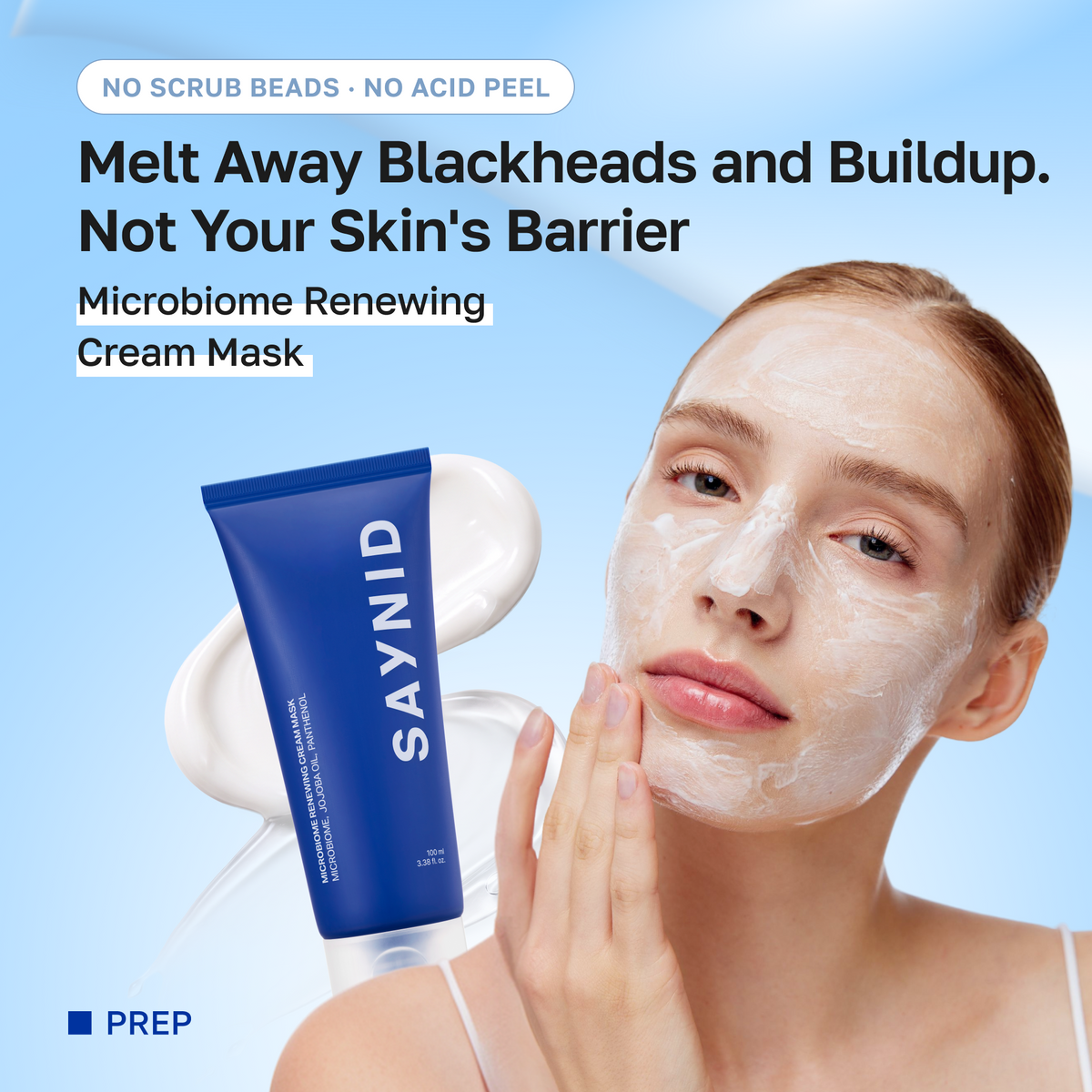 Melt away blackheads and buildup, not your skin barrier. Microbiome Renewing Cream Mask