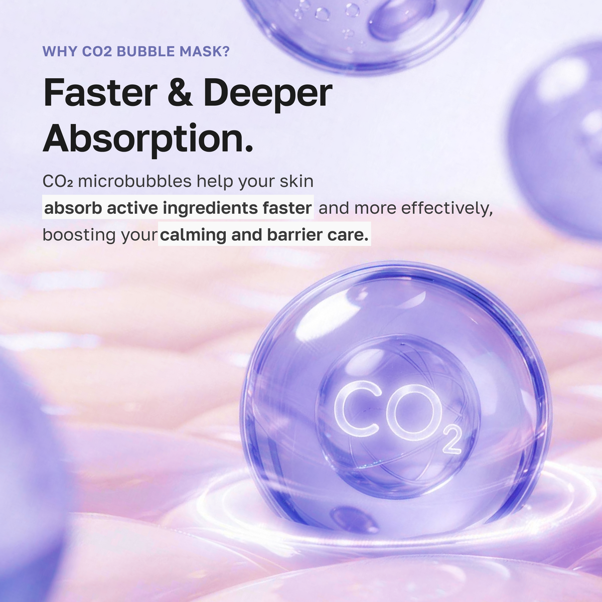 Why a CO2 bubble mask: faster and deeper absorption with CO2 microbubbles